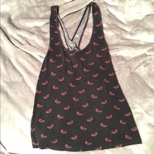 Wet Seal open back cross tank top with watermelons