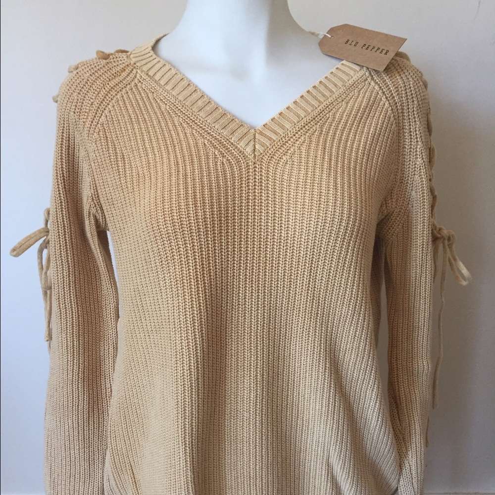 Shoulder Tie Sweater NWT