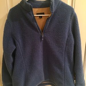 Sherpa pullover - 1/4 zip blue