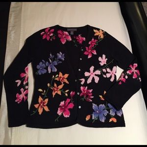 Vintage Floral Embroidered Cotton Cardigan Ireland