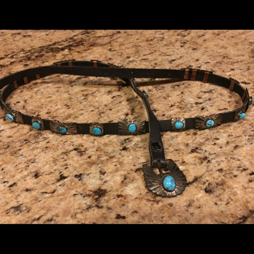 Offers!! James Reid belt with genuine turquoise