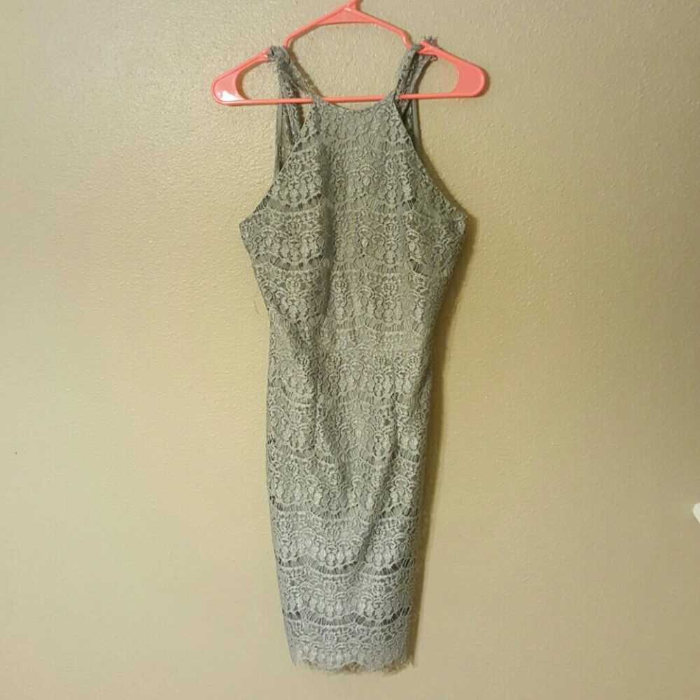 Silver halter dress