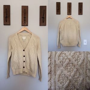 Button down cable knit sweater