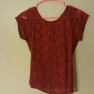 Red lace shirt