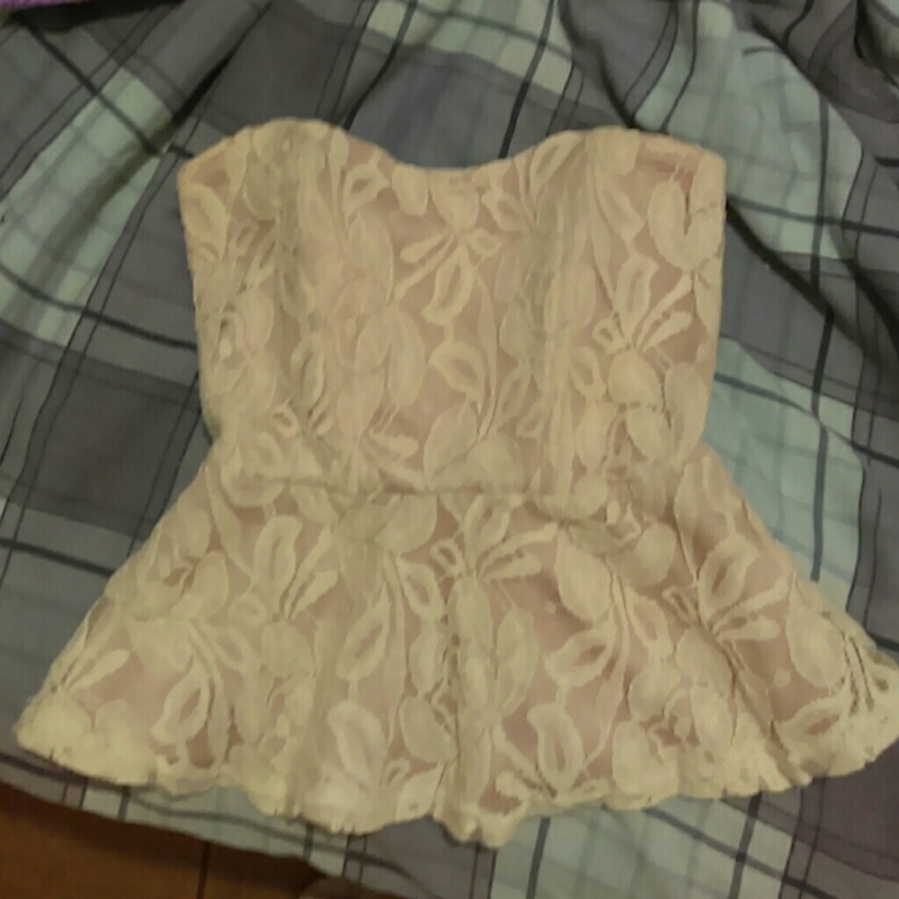 Pink lace crop top