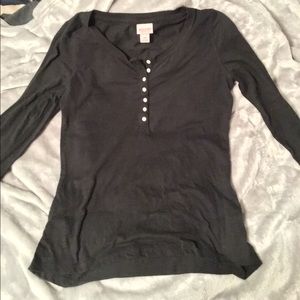 Long Sleeve black Mossimo short, half button down