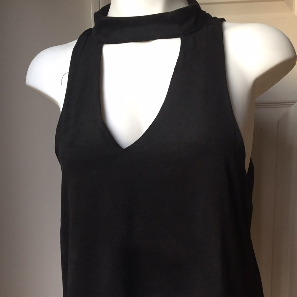 Black Suede Chocker Top