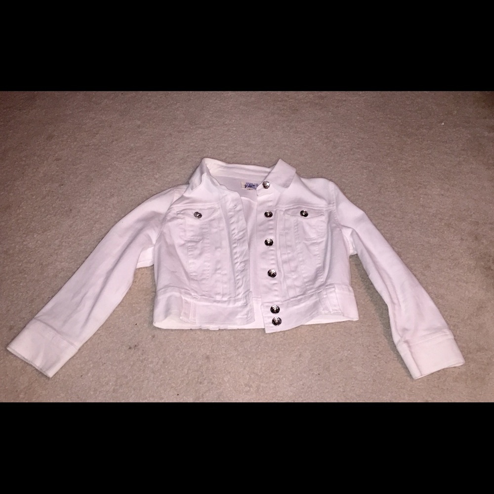 White Cropped Denim Jacket