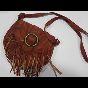 Fringe boho crossbody handbag