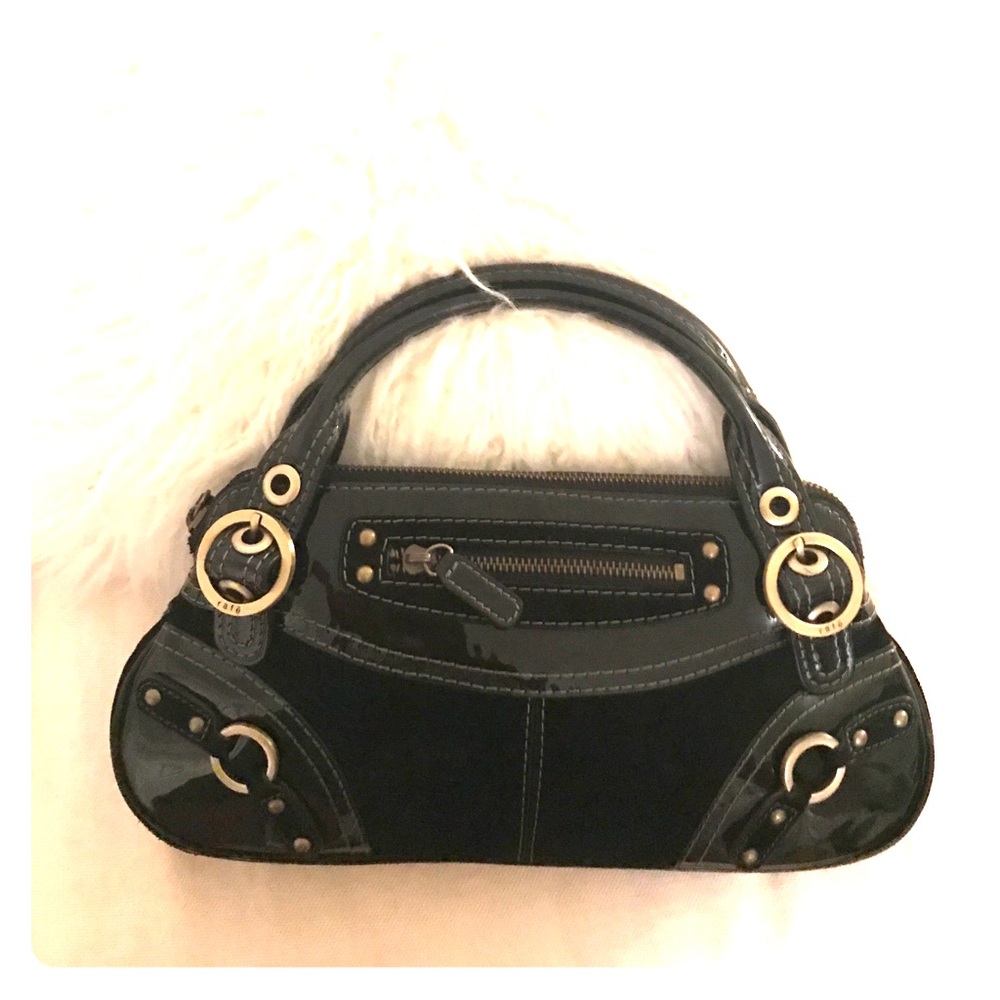 Rafe patent leather/suede handbag