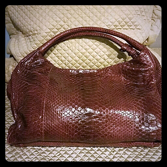 Devi Kroell Burgundy Antique Crystal Python Bag - Picture 1 of 6