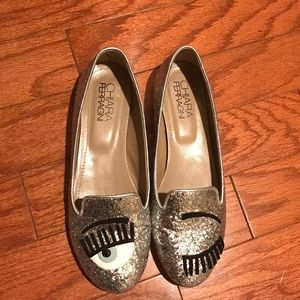 Chiara Ferragni - Flirting Silver Flats - size 38