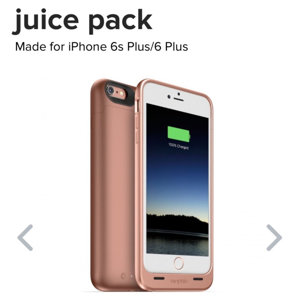 NWT Mophie iPhone 6/6s Plus Rose Gold Charger Case