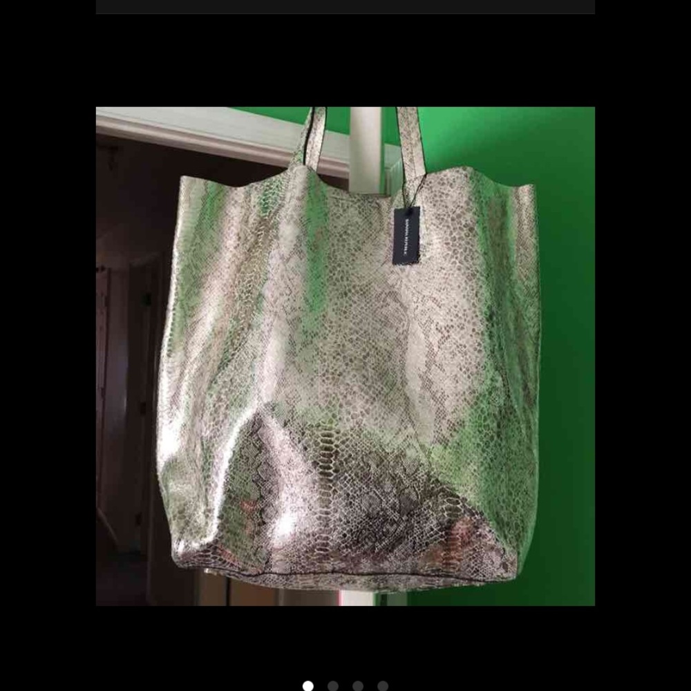 BANANA REPUBLIC LEATHER SNAKESKIN TOTE