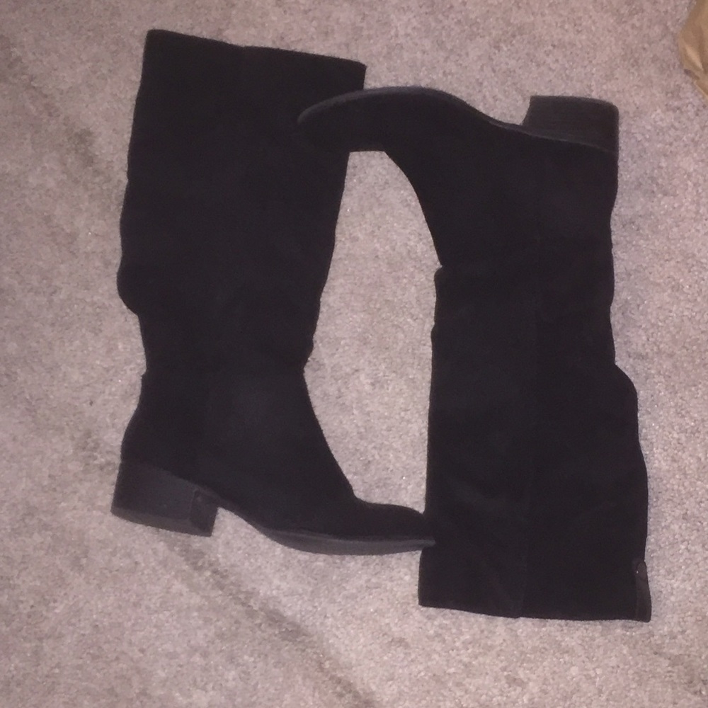 Suede knee boots