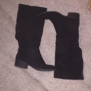 Suede knee boots