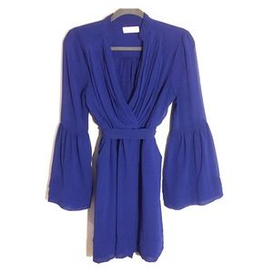 Bombshell Royal Blue Dress w/ bell sleeves