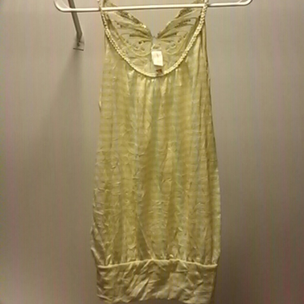 EUC yellow sequence butterfly long tank M