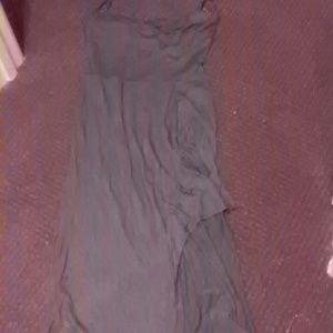 NWOT SEXY grey sleeveless maxi w/slit up front M