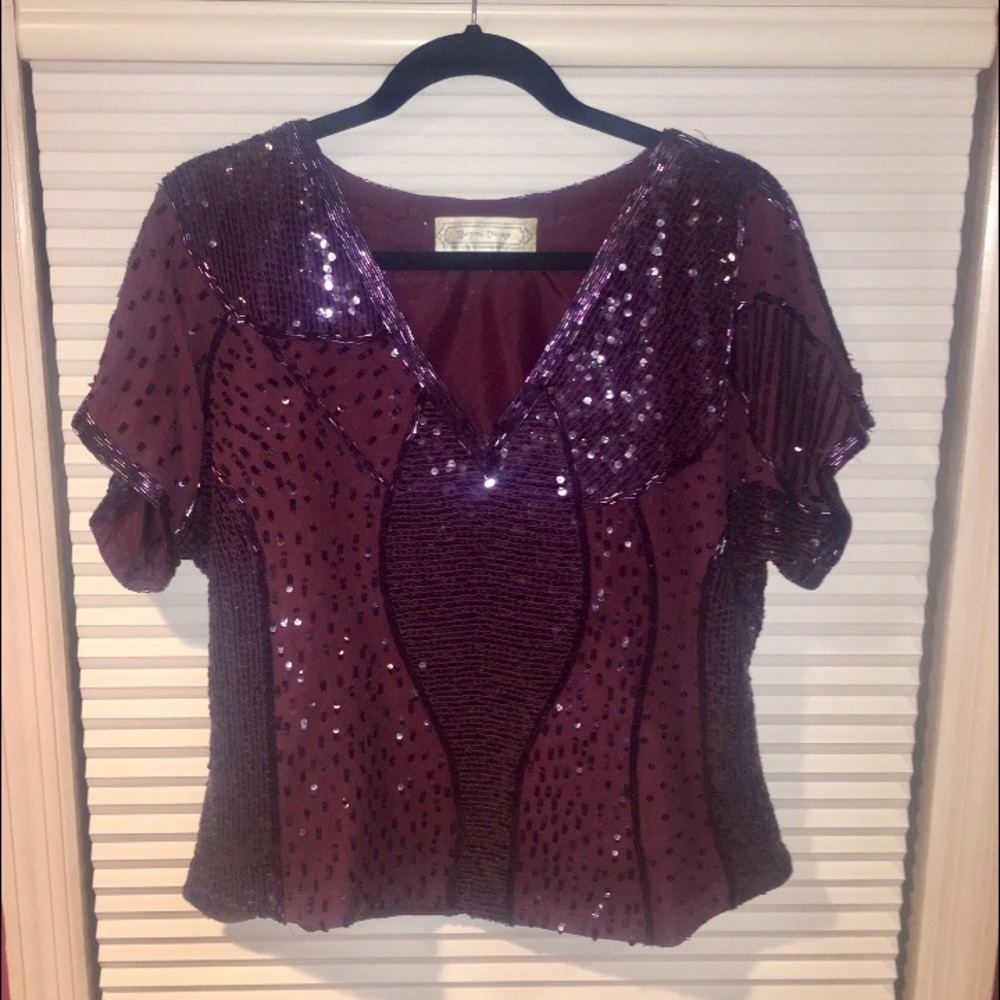 Beyond Vintage Sequin Blouse