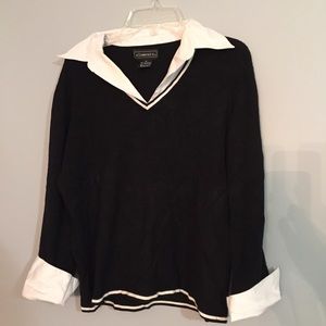 Elementz black and white collared shirt