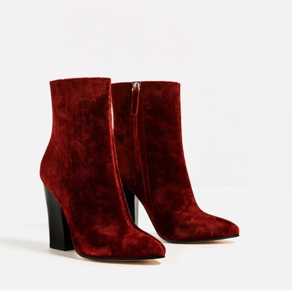 Zara Velvet Booties