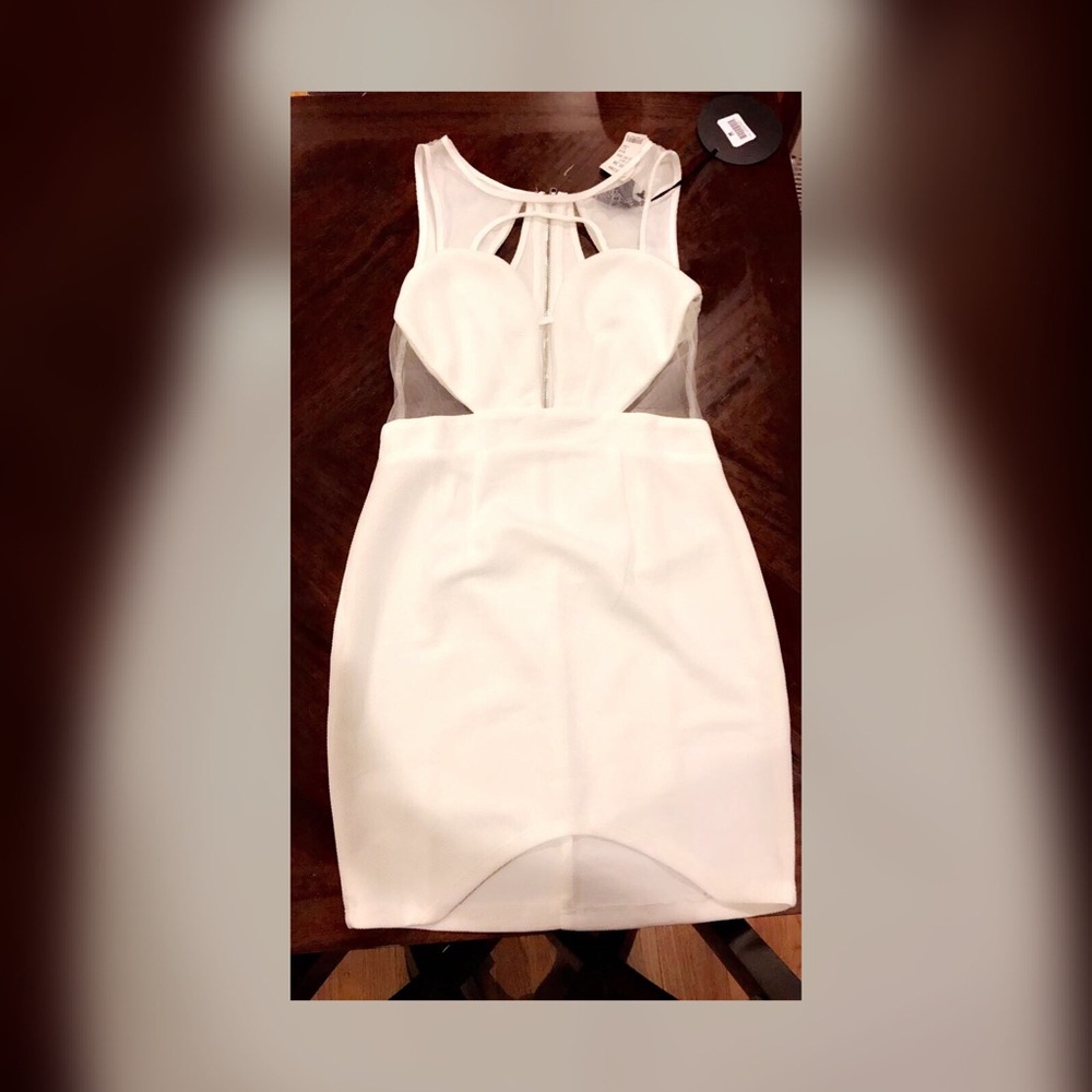 Akira white bust dress