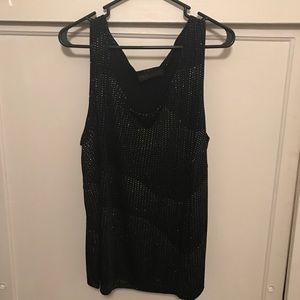 Black and green sparkly tank top