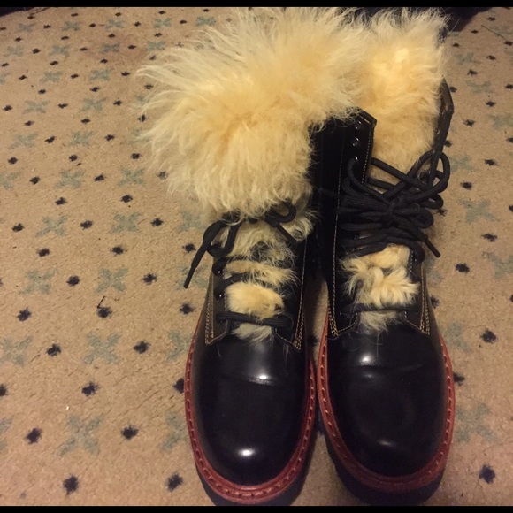 Coach Sheep Fur Boots - Picture 1 of 3