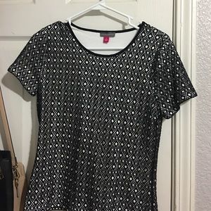 Vince Camuto Mesh Knit Top Black&White Size S