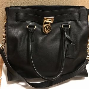 MICHAEL KORS black leather Hamilton large