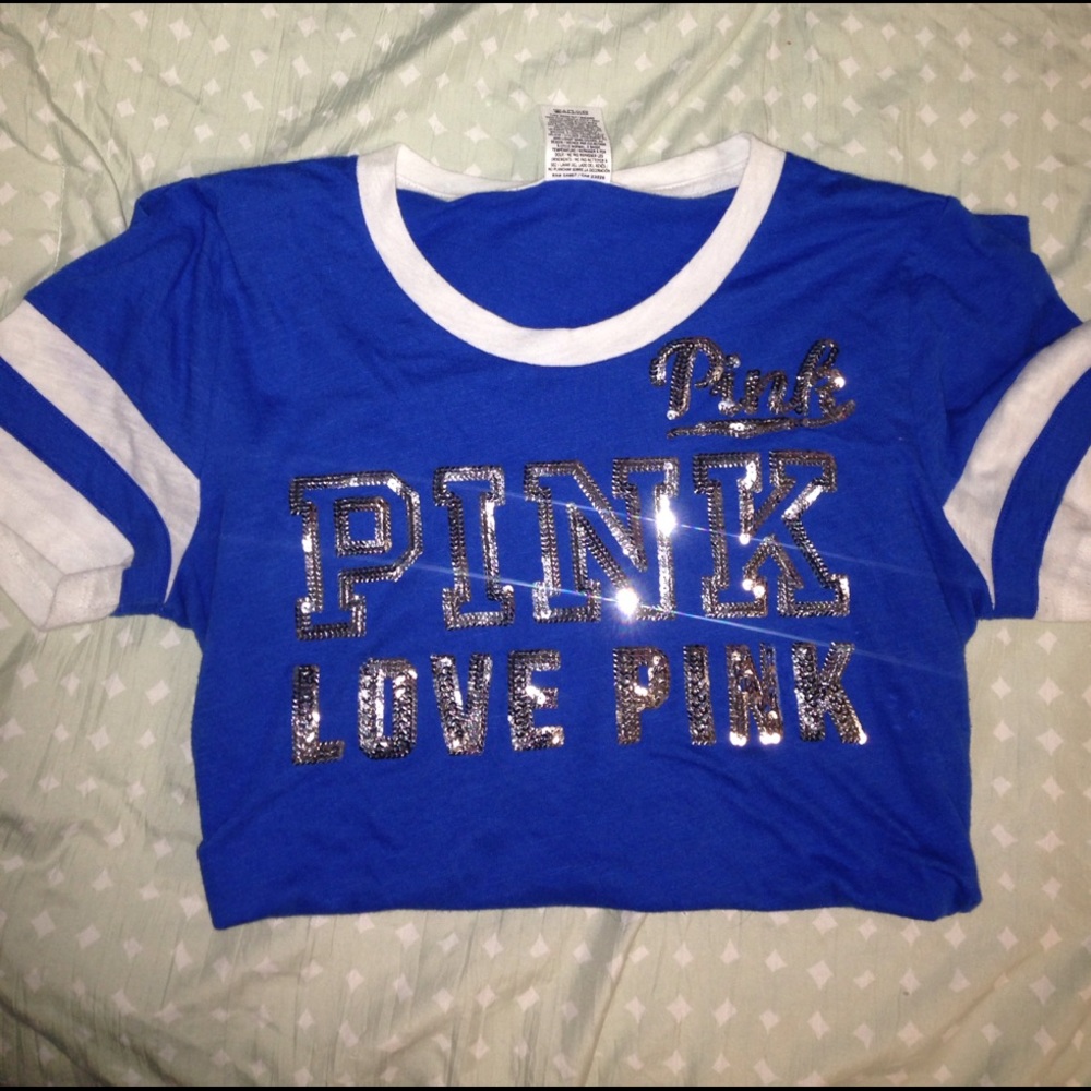 Blue and white VS Pink shirt