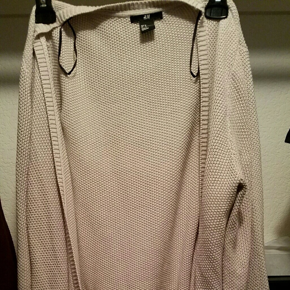 H &M beige open cardigan