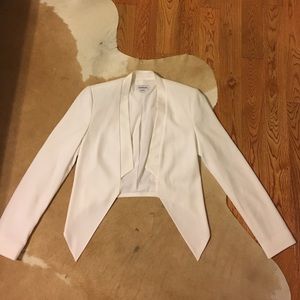 Bebe white tuxedo style cropped jacket