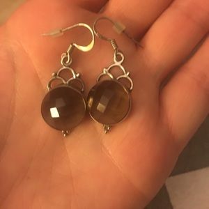 Sterling Silver and Smoky Quartz earrings