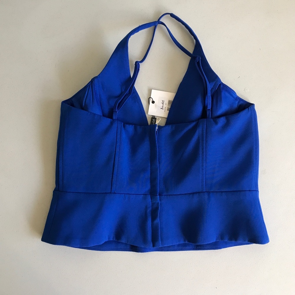 {Bardot} Deep-V Corset/Bustier Crop Top - Picture 4 of 8