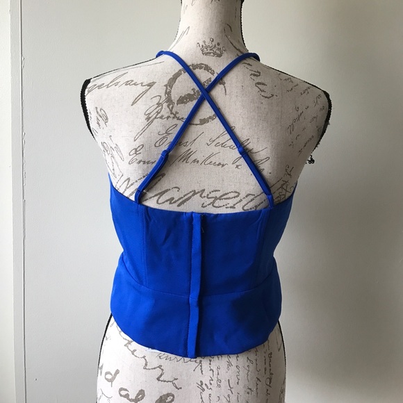 {Bardot} Deep-V Corset/Bustier Crop Top - Picture 2 of 8