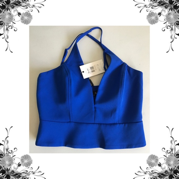 {Bardot} Deep-V Corset/Bustier Crop Top - Picture 3 of 8