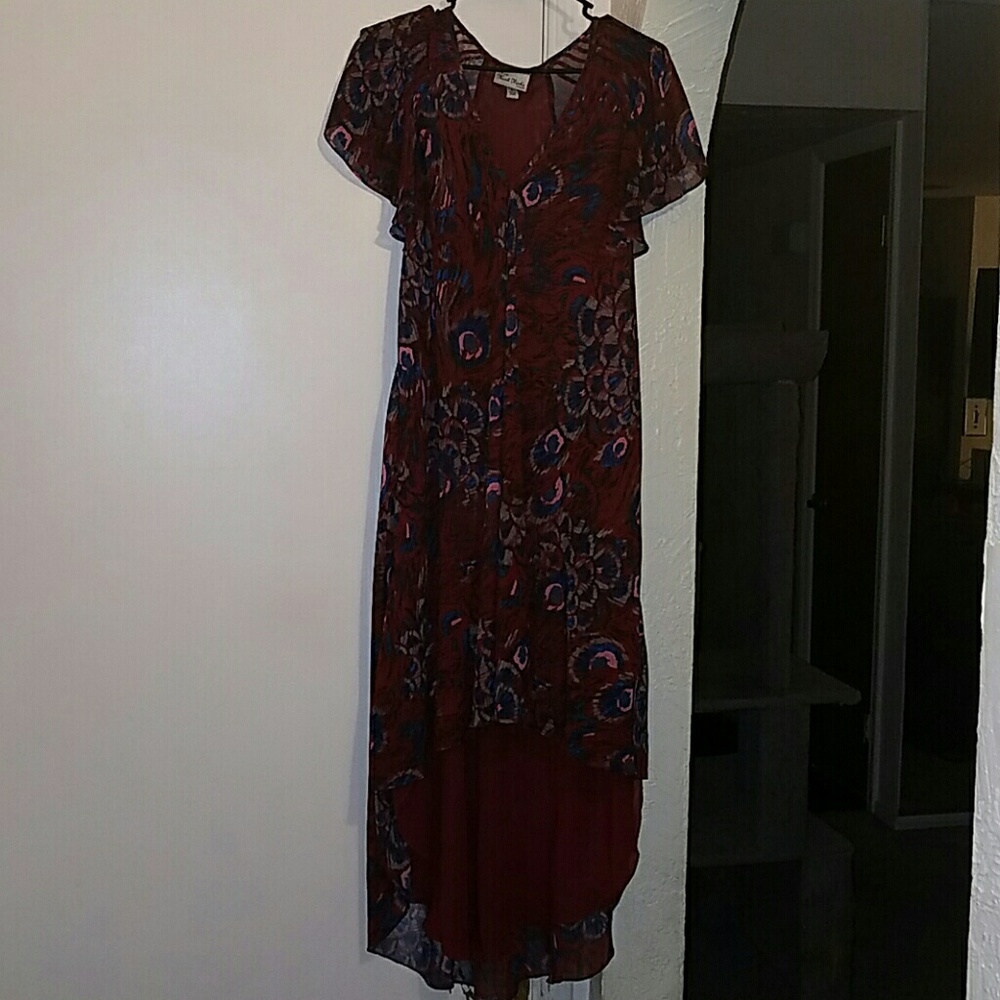 Nicole Richie Sheer Overlay High-Low Dress