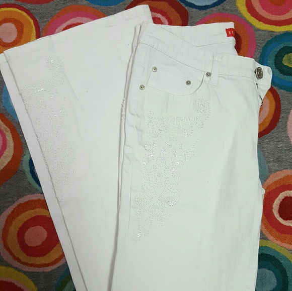 GEORGIOU Denim - NEW!GEORGIOU BEADED WHITE DENIM DESIGNER JEANS!