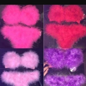Fluffy and bra set