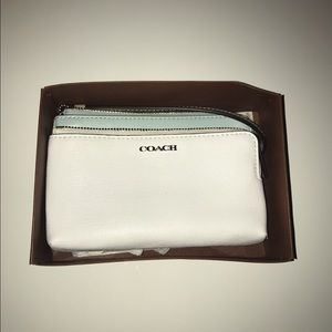 Coach double L-zip wristlet