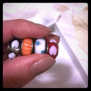 4 glass Pandora charms