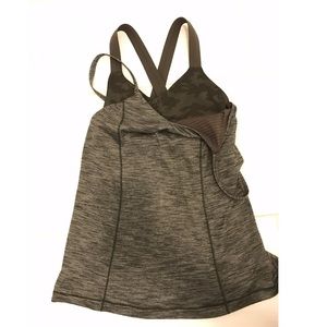 Lulu Lemon army green tank with built in bra