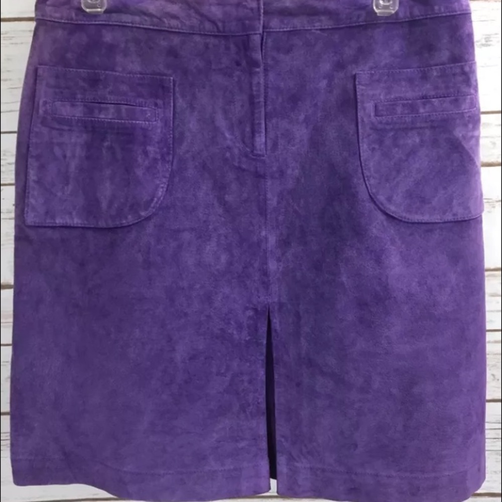 Lilly Pulitzer Purple Suede Skirt Aline size 8 31"