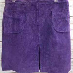 Lilly Pulitzer Purple Suede Skirt Aline size 8 31"
