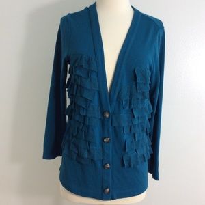 Ann Taylor Ruffled Cardigan Size Medium