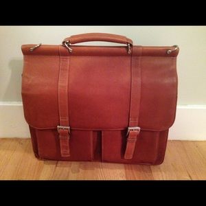 Men's Cognac Leather Briefcase