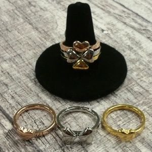 Heart Clover Stainless Stack Rings