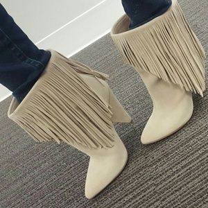 Steve Madden fringe booties!!